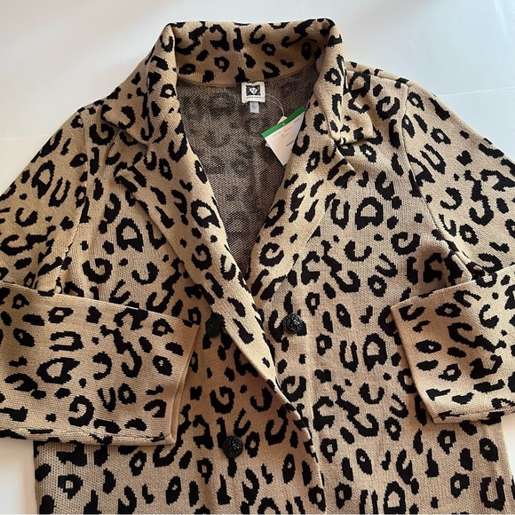 NWT Anne Klein - Leopard Long Cardigan/coat sz Large - Picture 11 of 14